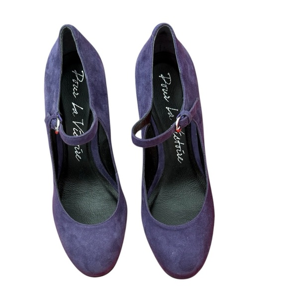 Pour La Victoire Women's Suede Purple Wedge Pumps Shoes Size 8.5 - Picture 7 of 7